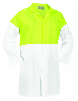 Food Industry Hi-Viz Polycotton Dustcoat (DFDPCLW)