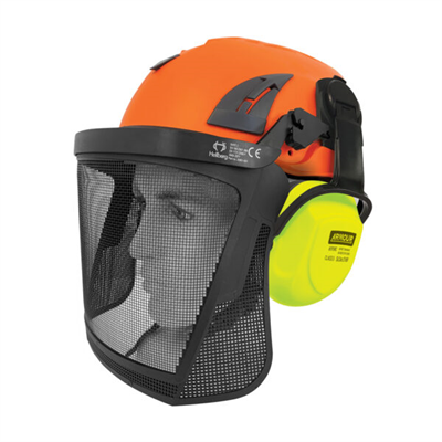 Armour | Hellberg Industrial Helmet Earmuff & Mesh Visor Kit